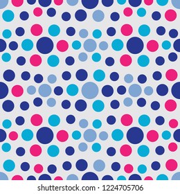 Seamless abstract pattern with geometric pattern of multicolored circles.
