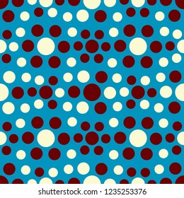 Seamless abstract pattern with geometric pattern of multicolored circles.
