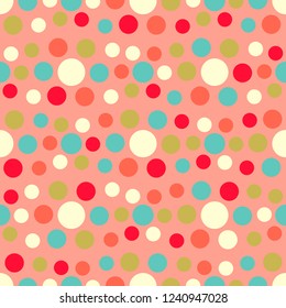 Seamless abstract pattern with geometric pattern of multicolored circles.
 
