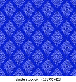 Seamless abstract pattern. Geometric print for textiles and paper in blue. Vector illustration.