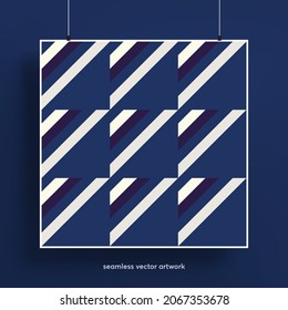 Seamless abstract pattern with geometric shapes background. Trendy colorful gradients and geometric shapes. Applicable for backgrounds, brochures, posters, covers and fabrics. Vector illustration.