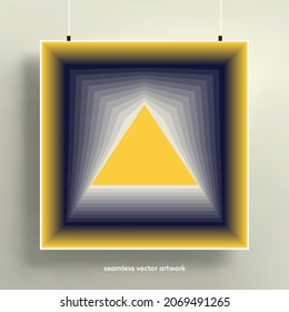 Seamless abstract pattern with geometric shapes background. Trendy colorful gradients and geometric shapes. Applicable for backgrounds, brochures, posters, covers and fabrics. Vector illustration.