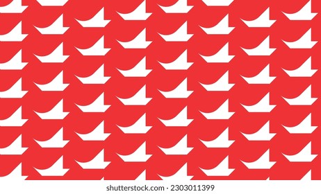Patrón abstracto sin fisuras con formas geométricas en colores rojo y blanco Plantilla retro geométrica para tela, fondo, diseño de superficie, empaque Ilustración vectorial