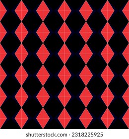 Patrón abstracto sin fisuras con formas geométricas en colores negro y rojo Plantilla retro geométrica para tela, fondo, diseño de superficie, empaque Ilustración vectorial