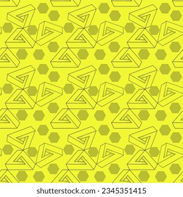 
seamless abstract pattern of geometric shapes on a yellow background