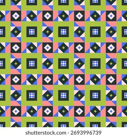 Seamless abstract pattern with geometric shapes