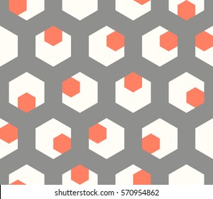 Seamless abstract pattern of geometric shapes.Geometric background with hexagons.