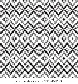 Seamless abstract pattern. A geometrical ornament from a zigzag of lines of various thickness. Vector illustration.