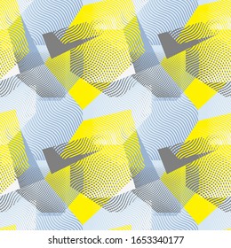 Seamless abstract pattern with geometry curved elements.