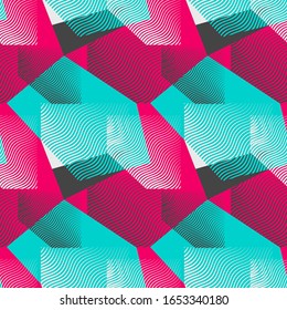 Seamless abstract pattern with geometry curved elements.