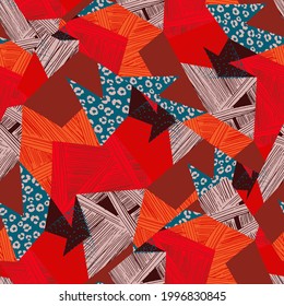 Seamless abstract pattern with geometry patchwork