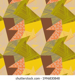 Seamless abstract pattern with geometry patchwork