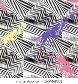 Seamless abstract pattern. Geometry wve lines. 