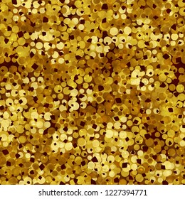 Seamless abstract pattern. Gold with sparks and dark spots.