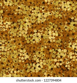 Seamless abstract pattern. Gold with sparks and dark spots.