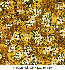 Seamless abstract pattern. Gold with sparks and dark spots.