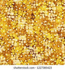 Seamless abstract pattern. Golden shades with highlights.