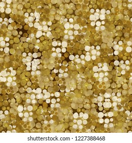 Seamless abstract pattern. Golden texture with sparks.