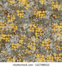 Seamless abstract pattern. Golden texture with sparks.