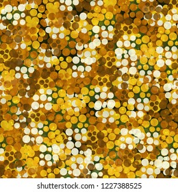 Seamless abstract pattern. Golden texture with sparks.
