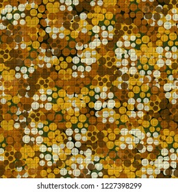 Seamless abstract pattern. Golden texture with checkered pseudo relief.