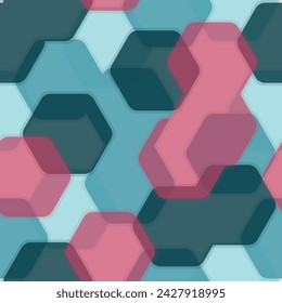 Seamless abstract pattern with gradient. Hexagons bohemian print.   Fresco for interior printing, Wallpapers. Mural art.