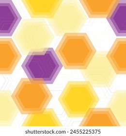 Seamless abstract pattern with gradient. Hexagons bohemian print.   Fresco for interior printing, Wallpapers. Mural art.