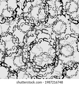 seamless abstract pattern in gray shades in the form of antique ornaments for prints on fabrics, packaging and for interior decoration and surface decoration