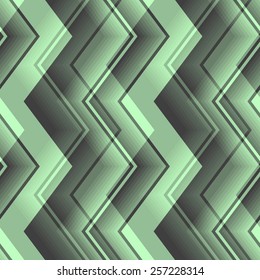 Seamless abstract pattern with green and black curved lines