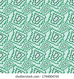 Seamless abstract pattern. Green colors. Hand drawn vector background. Trendy textile, fabric, wrapping, wallpaper.