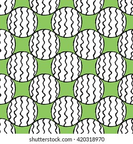Seamless abstract pattern. Green flash, white, and black color. Vector illustration