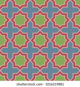 seamless abstract pattern in green red and blue