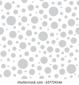 Seamless abstract pattern of grey circles and dots on white background. Kaleidoscope background. Geometric wallpaper, good for printing. Summer Vector illustration.