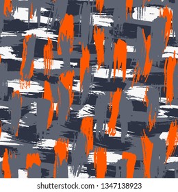 Seamless abstract pattern with grunge brush strokes. Vector Abstract Background