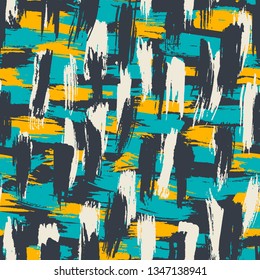 Seamless abstract pattern with grunge brush strokes. Vector Abstract Background