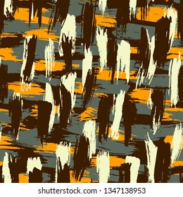 Seamless abstract pattern with grunge brush strokes. Vector Abstract Background