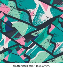 Seamless abstract pattern with grunge urban elements.