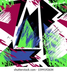 Seamless abstract pattern with grunge urban elements. 