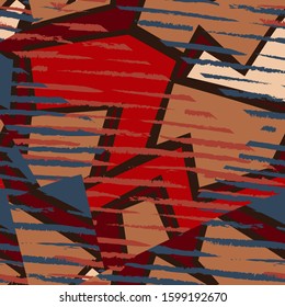 Seamless abstract pattern with grunge urban elements. 