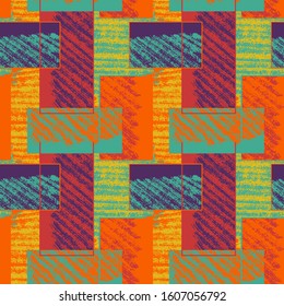 Seamless abstract pattern with grungy geometry elements. 