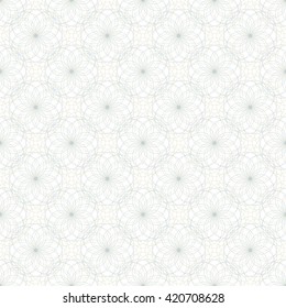 Seamless abstract pattern with guilloche ornament on white (transparent) background. Vector illustration eps