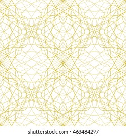 Seamless abstract pattern with guilloche ornament isolated on white (transparent) background. Vector illustration eps