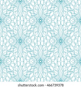 Seamless abstract pattern with guilloche ornament isolated on white (transparent) background. Vector illustration eps