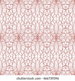 Seamless abstract pattern with guilloche ornament isolated on white (transparent) background. Vector illustration eps