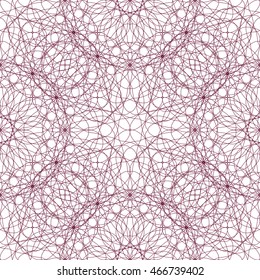 Seamless abstract pattern with guilloche ornament isolated on white (transparent) background. Vector illustration eps
