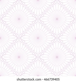 Seamless abstract pattern with guilloche ornament isolated on white (transparent) background. Vector illustration eps