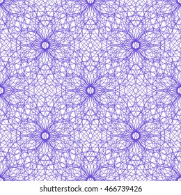 Seamless abstract pattern with guilloche ornament isolated on white (transparent) background. Vector illustration eps
