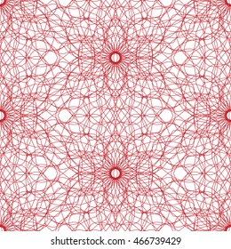 Seamless abstract pattern with guilloche ornament isolated on white (transparent) background. Vector illustration eps