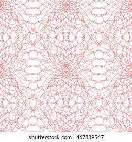 Seamless abstract pattern with guilloche ornament isolated on white (transparent) background. Vector illustration eps