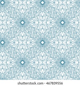 Seamless abstract pattern with guilloche ornament isolated on white (transparent) background. Vector illustration eps
